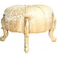 Casa Padrino Barock Sitzhocker- Rundhocker- Gold Muster/ Gold- Barock Möbel