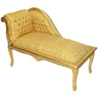 Casa Padrino Barock Kinder Chaiselongue Mod2 Gold Muster /Gold - Antik Stil