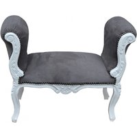 Casa Padrino Barock Schemel Hocker Grau / Weià - Sitzbank - Antik Stil