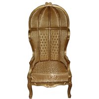 Casa Padrino Barock Thron Sessel Victory Gold Muster / Gold - Balloon Chair -Thron Stuhl Tron