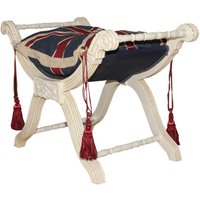 Casa Padrino Barock Sitzhocker - Kreuzhocker Union Jack/ Creme