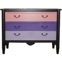 Casa Padrino Barock Kommode Rosa / Lila / Onyx 110 cm - Möbel