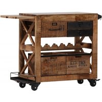 Casa Padrino Bar Trolley Servierwagen aus Mango Massivholz - Hotel & Restaurant Einrichtung Möbel