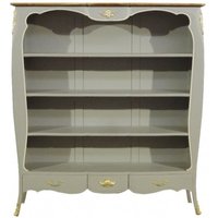 Casa Padrino Barock Bücherschrank Grau / Gold 166 x 185 cm Schrank Bücherregal