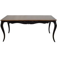 Casa Padrino Barock Esstisch Antik Schwarz / Holzfarben Mahagony Holz 180 cm - Tisch