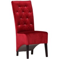 Casa Padrino Designer Chesterfield Esszimmer Stuhl Bordeaux Rot / Schwarz mit Bling Bling Glitzersteinen