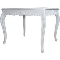 Casa Padrino Barock Esstisch Weiss 100 cm x 90 cm- Esszimmer Tisch