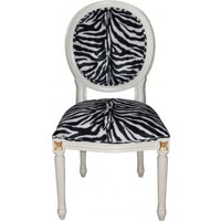Casa Padrino Barock Esszimmer Stuhl Mod2 Zebra / Creme - Barock Möbel