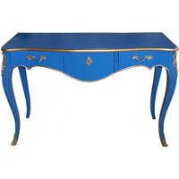 Casa Padrino Konsolentisch Blau / Gold Antik Stil Konsole Barock Möbel