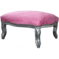 Casa Padrino Barock XXL FuÃhocker Mod3 Rosa / Silber - Hocker - Antik Stil