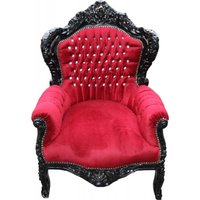 Casa Padrino Barock Sessel "King" Bordeaux/Schwarz mit Bling Bling Glitzersteinen