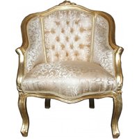 Casa Padrino Barock Damen Salon Sessel Gold Muster/ Gold - Möbel Antik Stil