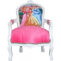 Casa Padrino Barock Kinder Stuhl Rosa/Weià Prinzessin Stuhl - Armlehnstuhl