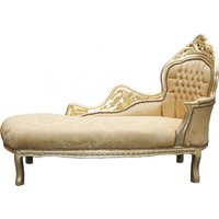 Casa Padrino Barock Chaiselongue Mod2 Gold Muster/Gold - Barock Möbel