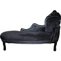 Casa Padrino Barock Chaiselongue "King" Schwarz / Schwarz Mod2