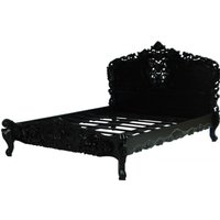 Barock Bett Pure Baroque Schwarz 160 x 200 cm aus der Luxus Kollektion von Casa Padrino