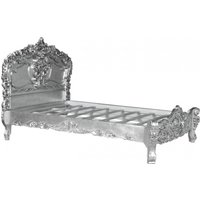 Barock Bett Pure Baroque Silber 160 x 200 cm aus der Luxus Kollektion von Casa Padrino