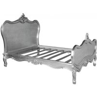 Barock Bett Maison Paris Silber 180 x 200 cm aus der Luxus Kollektion von Casa Padrino