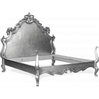 Barock Bett Lusso Superior Silber 180 x 200 cm aus der Luxus Kollektion von Casa Padrino