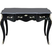 Casa Padrino Luxus Barock Konsolentisch Schwarz/Gold 120 x 80 x 58 cm - Damen Schreibtisch - Sekretär Luxus Möbel