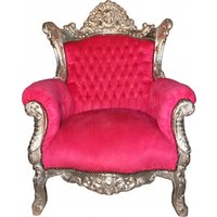 Casa Padrino Barock Sessel "Al Capone" Pink/Silber