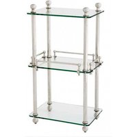 Casa Padrino Badezimmer Luxus Regalschrank vernickelt - Glasregal Badregal Regal Schrank Glas