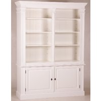 Casa Padrino Shabby Chic Landhaus Stil Schrank Bücherschrank WeiØ B 160 H 215 cm- Schrank