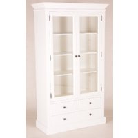 Casa Padrino Shabby Chic Landhaus Stil Schrank Buffetschrank WeiØ B 110 x H 190 cm - Schrank Esszimmer