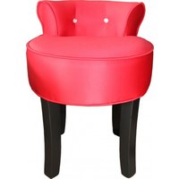 Casa Padrino Designer Hocker Boston Rot/Schwarz mit Bling Bling Steinen - Barock Schminktisch Stuhl