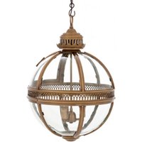 Casa Padrino Barock Hängeleuchte Antik Messing Design Kugel Durchmesser 43 cm, Höhe 63 cm - Barock Schloss Lampe Leuchte Laterne