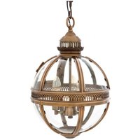 Casa Padrino Barock Hängeleuchte Antik Messing Design Kugel Durchmesser 30 cm, Höhe 50 cm - Barock Schloss Lampe Leuchte Laterne