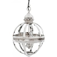 Casa Padrino Barock Hängeleuchte vernickelt Kugel Silber Durchmesser 30 cm, Höhe 50 cm - Barock Schloss Lampe Leuchte Laterne