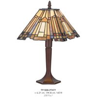 Casa Padrino Tiffany Tischleuchte Durchmesser 21cm, Höhe 36cm Mod9 Mosaik Leuchte Lampe Hockerleuchte