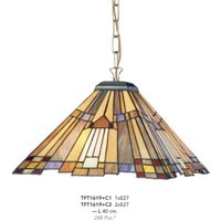 Casa Padrino Tiffany Hängeleuchte Durchmesser 40cm 2-Flammig ModH1 - Leuchte Lampe Deckenleuchte