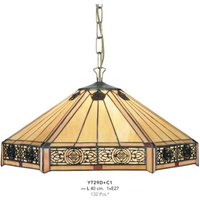 Casa Padrino Tiffany Hängeleuchte Durchmesser 40cm 1-Flammig ModH4 - Leuchte Lampe Deckenleuchte Art Deco Jugendstil