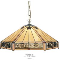 Casa Padrino Tiffany Hängeleuchte Durchmesser 53cm 1-Flammig ModH5 - Leuchte Lampe Deckenleuchte Art Deco Jugendstil