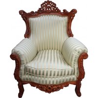 Casa Padrino Barock Sessel "Al Capone" Mod2 Jadegrün/Beige / Braun Möbel Antik Stil - Limited Edition