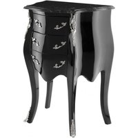 Casa Padrino Barock Luxus Kommode Klavierlack Schwarz B 52 x T 34 x H 72 cm mit Marmorplatte