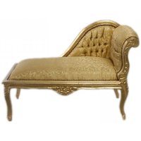 Casa Padrino Barock Kinder Chaiselongue Gold Muster / Gold Mod2R - Tron Barock Möbel