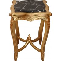 Casa Padrino Barock Beistelltisch mit Marmorplatte Viereckig Gold Mod W20 60 x 42 cm - Antik Stil