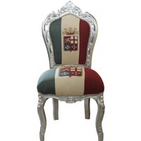 Casa Padrino Barock Esszimmer Stuhl Italien / Silber Antik Stil