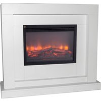 Casa Padrino Elektro Kamin WeiØ Antik Stil Barock Jugendstil B 110 x H 95 x T 34 cm ModG2 - Elektrokamin - Wohnzimmer Kamin