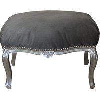 Casa Padrino Barock Sitzhocker Grau Silber - Barock Möbel