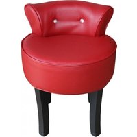 Casa Padrino Designer Hocker Rot / Schwarz mit Bling Bling Steinen - Barock Schminktisch Stuhl