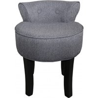 Casa Padrino Designer Hocker Boston Grau / Schwarz - Barock Schminktisch Stuhl