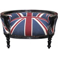 Casa Padrino Barock Hunde & Katzen Sofa Union Jack/Schwarz - Hundebett & Katzenbett