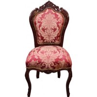 Casa Padrino Barock Esszimmer Stuhl Bordeaux Muster / Braunrot - Antik Möbel - Limited Edition