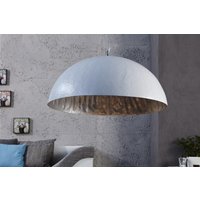 Casa Padrino Designer Pendelleuchte Weià / Silber, Durchmesser 50 cm - Leuchte Lampe Hängeleuchte