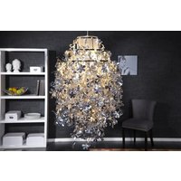 Casa Padrino Designer Hängeleuchte Silber - Leuchte Deckeleuchte Lüster Kronleuchter Hängelampe