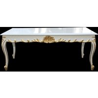 Casa Padrino Barock Couchtisch WeiÃ/Gold 120 x 60 cm Mod2 - Antik Look
